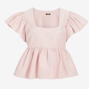 Express Light Pink Ruffled Blouse